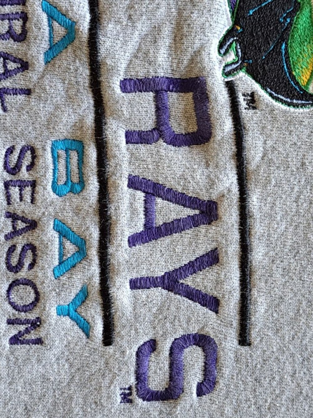 Vtg Tampa Bay Devil Rays 1998 Inaugural Season Gray Sweatshirt Embroidered S - Picture 3 of 11